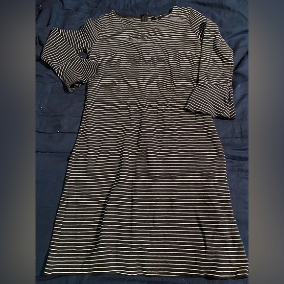 Madewell by JCrew Striped Bell Sleeve Mini Dress with Zipper Closure - Picture 3 of 7